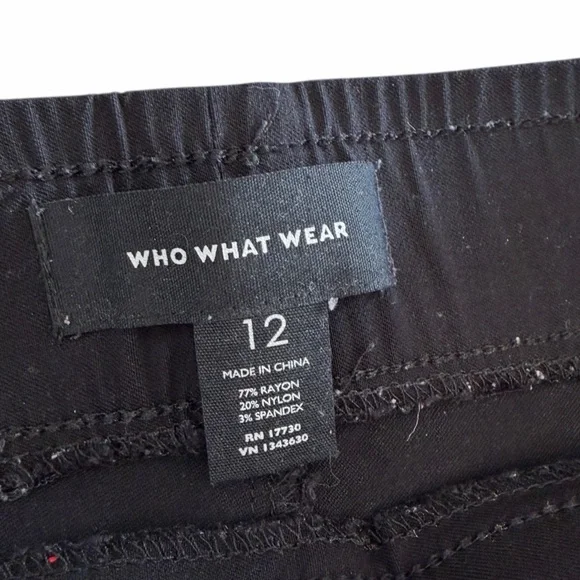 Who What Wear Black Skinny Ankle High Waisted Pull On Pants Trousers size 12 - Picture 4 of 4